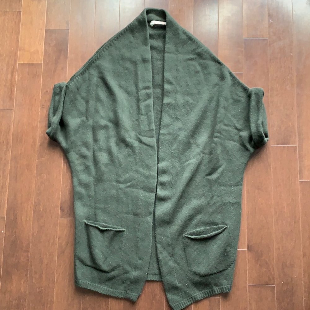 Organic by John Patrick Khaki Green Longline Shrug